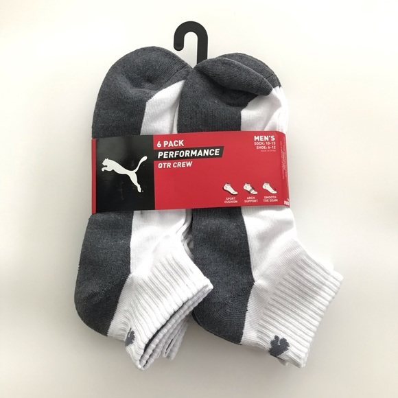 Puma Other - Puma men’s quarter crew socks 6 pack size 6-12